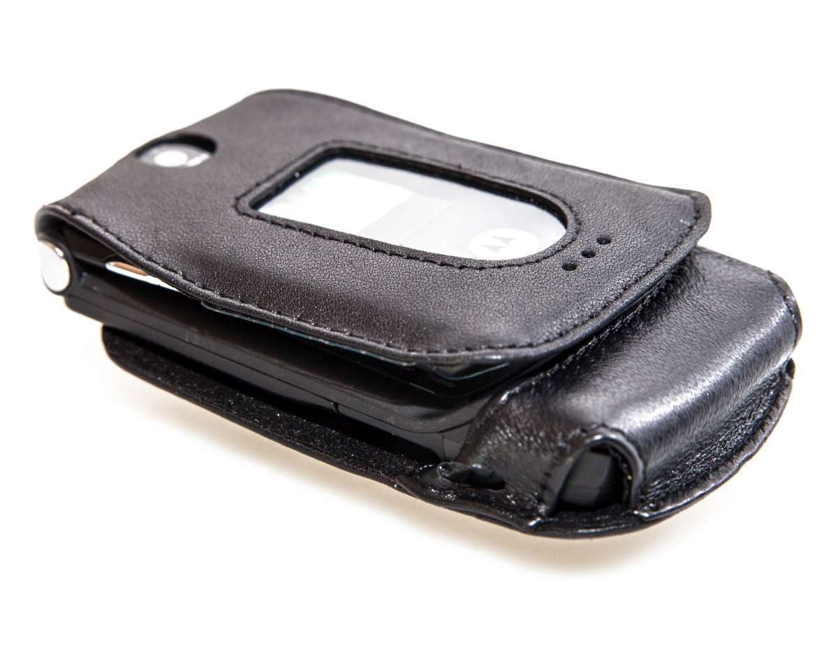 caseroxx Leather-Case with belt clip for Motorola Razr V3 in black made ...